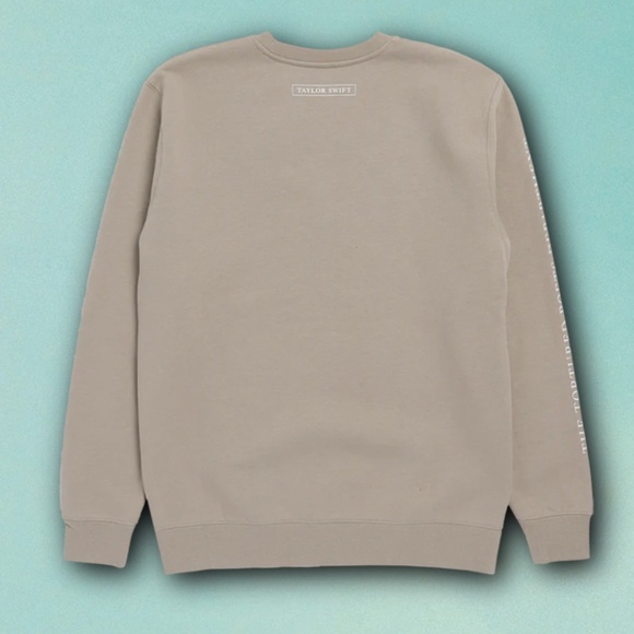 Taylor Swift TTPD Beige Crewneck Sweatshirt NEW - Picture 2 of 7